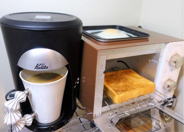カリタの一杯用コーヒーメーカー（TS-101）と目玉焼きも焼けるトースター