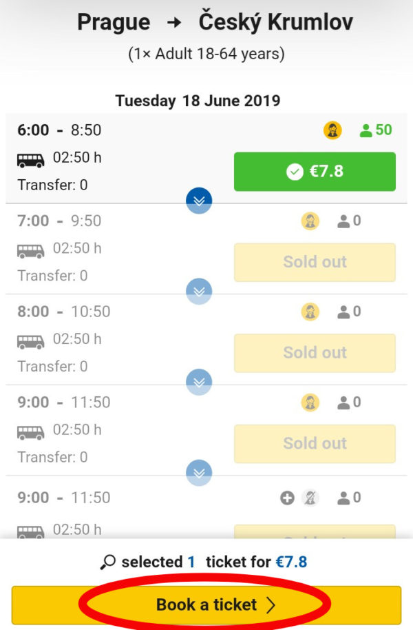 REGIOJETバスの予約とチケット購入方法