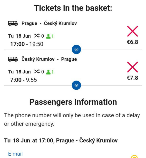 REGIOJETバスの予約と往復チケット購入方法