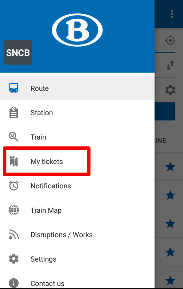 ベルギーの電車チケットをアプリで表示させる方法